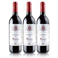 法国卡特维娜.波尔多干红葡萄酒 3支装