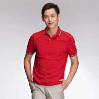 佐丹奴男装撞色边小立领修身POLO01012001(25丝带红色/加大码)