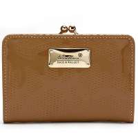 万里马wanlima珠扣女式短款潮流牛皮钱包22460798313米色