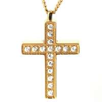 禾场尚腾 LTG系列镀18K金 进口水晶晨星拉丁十字架项链