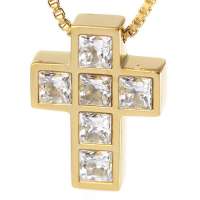 禾场尚腾 LTG系列镀18K金 进口水晶晨星公主方十字项链