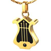 禾场尚腾 LTG系列镀18K金黑色锆石赞美者竖琴项链