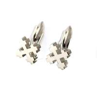 禾场尚腾 LTG十字架的爱 安提阿系列H款传道人十字袖扣（白金色）