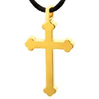禾场尚腾 LTG十字架的爱 歌斐系列A款三叶十字架项链(金色)