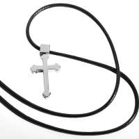 禾场尚腾 LTG十字架的爱 歌斐系列B款三叶十字架项链(白金色)