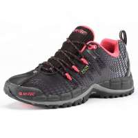海泰客HI-TEC女vibram户外徒步鞋超轻登山鞋10-5C031(黑/粉红色/35)