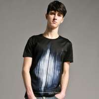 gxg1978 男士个性印花时尚休闲短袖圆领T恤#12644303 黑色(L)