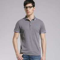 GXG 男士时尚polo领短袖T恤#12124436 灰色(L)