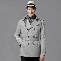 GXG 男士时尚双排扣风衣#11108274 黑白格(L)