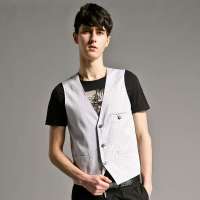 gxg1978 男士时尚波点拼接修身休闲斯文马甲#12609507 蓝色(S)