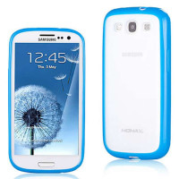 摩米士(MOMAX)  三星Galaxy S3 I9300软硬双色保护壳 实蓝边+透明白底