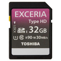 东芝(EXCERIA-TypeHD)32G(UHS-I)SDHC储存卡(R90W30)