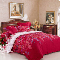 贝德罗全棉斜纹印花双人六件套枫糖蜜语1.8m