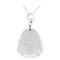 沃佳诺娃925银白水晶弥勒佛吊坠