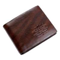 萨兰丹迪Saron Dandee 牛皮横短款豹纹男士钱夹SQ006-1深棕色