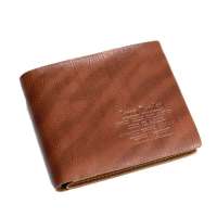 萨兰丹迪Saron Dandee 牛皮横短款豹纹男士钱夹SQ006-1浅棕色