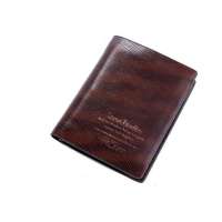 萨兰丹迪Saron Dandee 牛皮竖短款豹纹男士钱夹SQ006-2深棕色