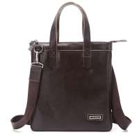 萨兰丹迪Saron Dandee牛皮男士手提单肩斜挎包竖款 SD012-2深棕色