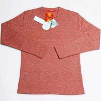 纤丝鸟羊毛色拉姆男V领降红(L)8522