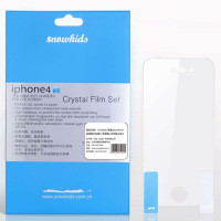 Snowkids苹果附件iphone4/4S高透保护贴膜(屏幕膜+专用吸尘贴)
