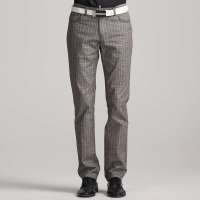 gxg1978 男士时尚个性格纹修身休闲裤#03602078 米黑格(XL)