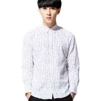唐狮男印花长袖衬衫11131101511310103(本白S)