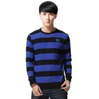 唐狮男圆领两色条纹线衫11131104300861103(靛蓝S)