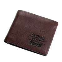 萨兰丹迪Saron Dandee 牛皮短横款荔枝纹路男士休闲钱夹SQ007-1深棕色