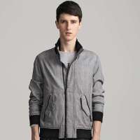 GXG 男士都市休闲商务茄克外套#03121412 黑色(XXL)