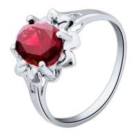 Fedora斐达罗 天然石榴石戒指 靓丽宝石戒指 925纯银韩版女戒JBSL1011