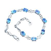 Fedora斐达罗 天然托帕石手链 宝石手链 纯银手链腕美之选SBHL1081