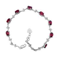Fedora斐达罗 天然石榴石手链 相爱一生女款手链 925纯银饰品SBSL108