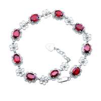 Fedora斐达罗 天然宝石手链 优质石榴石手链 欧美时尚风宝石手链SBSL109