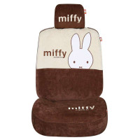 Miffy 米菲四季通用高档汽车全包座椅套 卡通刺绣麂皮绒座套 可四六分 MFYT-03 (米咖)