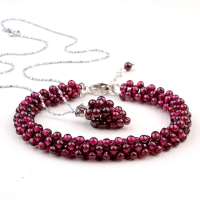 千美物语 天然石榴石套装-繁星梦幻(送合金镀银链一条)