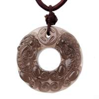 千美物语 精选天然冰种黑曜石吊坠-招财守财貔貅