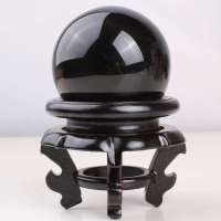 千美物语 天然黑曜石球摆件-有求必应镇宅辟邪