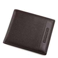 SAMMONS萨蒙斯 正品男包雅士系列男士格纹牛皮横款钱包 060深咖啡