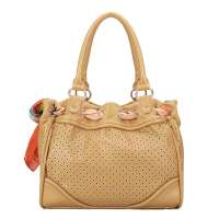 JUSTSTAR欧时纳 正品女包乐活一族撞色丝巾单肩女包 467流光杏