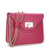 NUCELLE纽芝兰正品女包流光美影牛皮单肩女包 210妩媚红