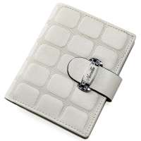 NUCELLE纽芝兰正品女包梦境女士牛皮格纹竖款钱包 070078灰色