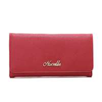 NUCELLE纽芝兰正品女包秀美女士牛皮长款钱包 070059红色