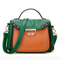 JUSTSTAR欧时纳 正品女包浪漫小镇英伦撞色手提斜跨两用女包 460英伦绿