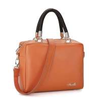 NUCELLE纽芝兰正品女包写意人生牛皮手提斜跨两用包 183橙色
