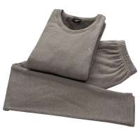 ATOPI欧榜超柔男士中厚圆领保暖内衣套装53019(麻灰/M)