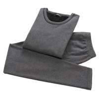 ATOPI欧榜超柔男士中厚圆领保暖内衣套装53019(黑色/L)