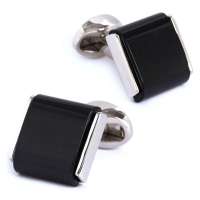 玛诗杜MSKOO方形高贵简约黑色猫眼石袖扣 高端法式衬衫男士袖扣袖钉MC-9759