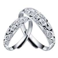 Fedora斐达罗 七夕热卖 s999千足银活口情侣对戒 纯银戒指(一对)男戒 女戒-星语心愿JBS