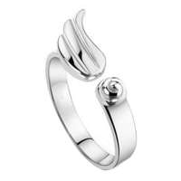 张银匠 S925纯银 天使之翼 情侣戒指(均码)男款单只