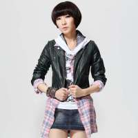 唐狮 女斜门襟拉链外套11032105200550806(祖母绿XL)